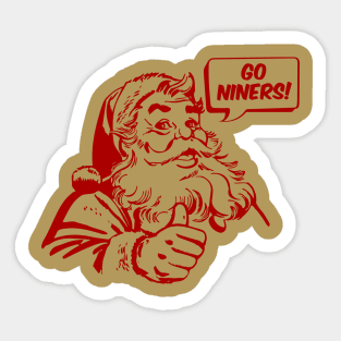 Retro Santa Claus Go Niners Sticker